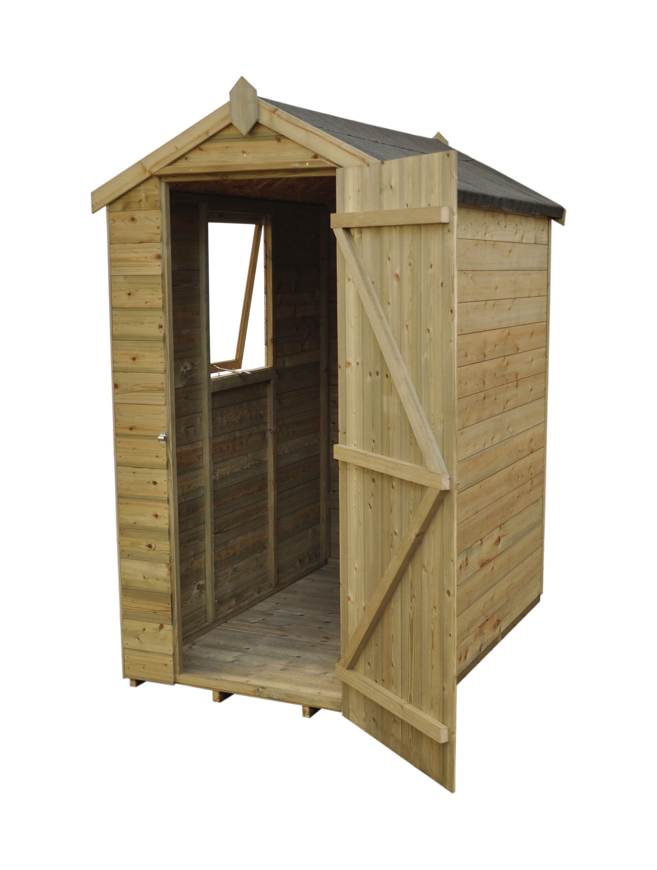 Forest Garden 6x4 ft Apex Wooden Shed with floor - Assembly service included