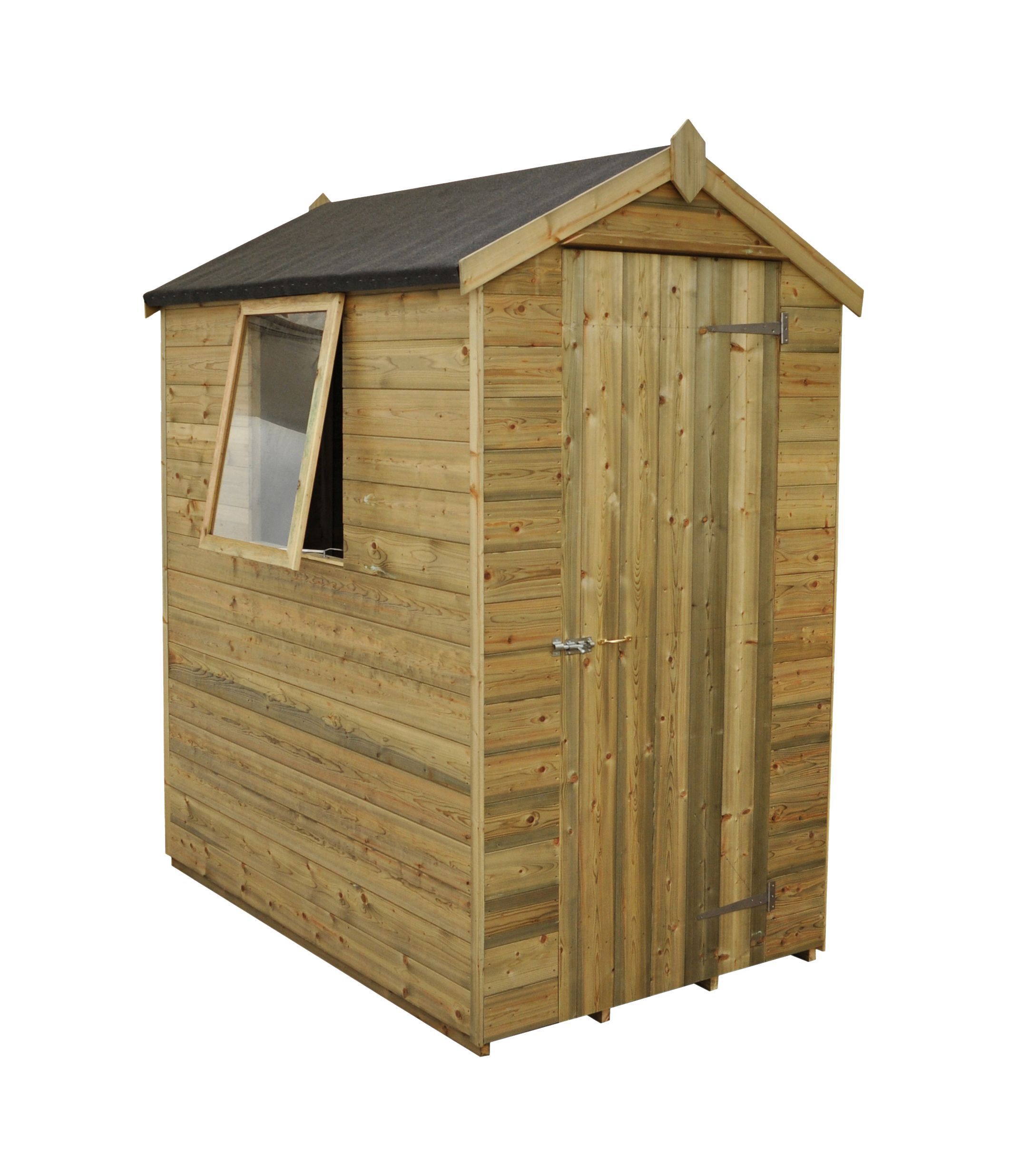Forest Garden 6x4 ft Apex Wooden Shed with floor - Assembly service included