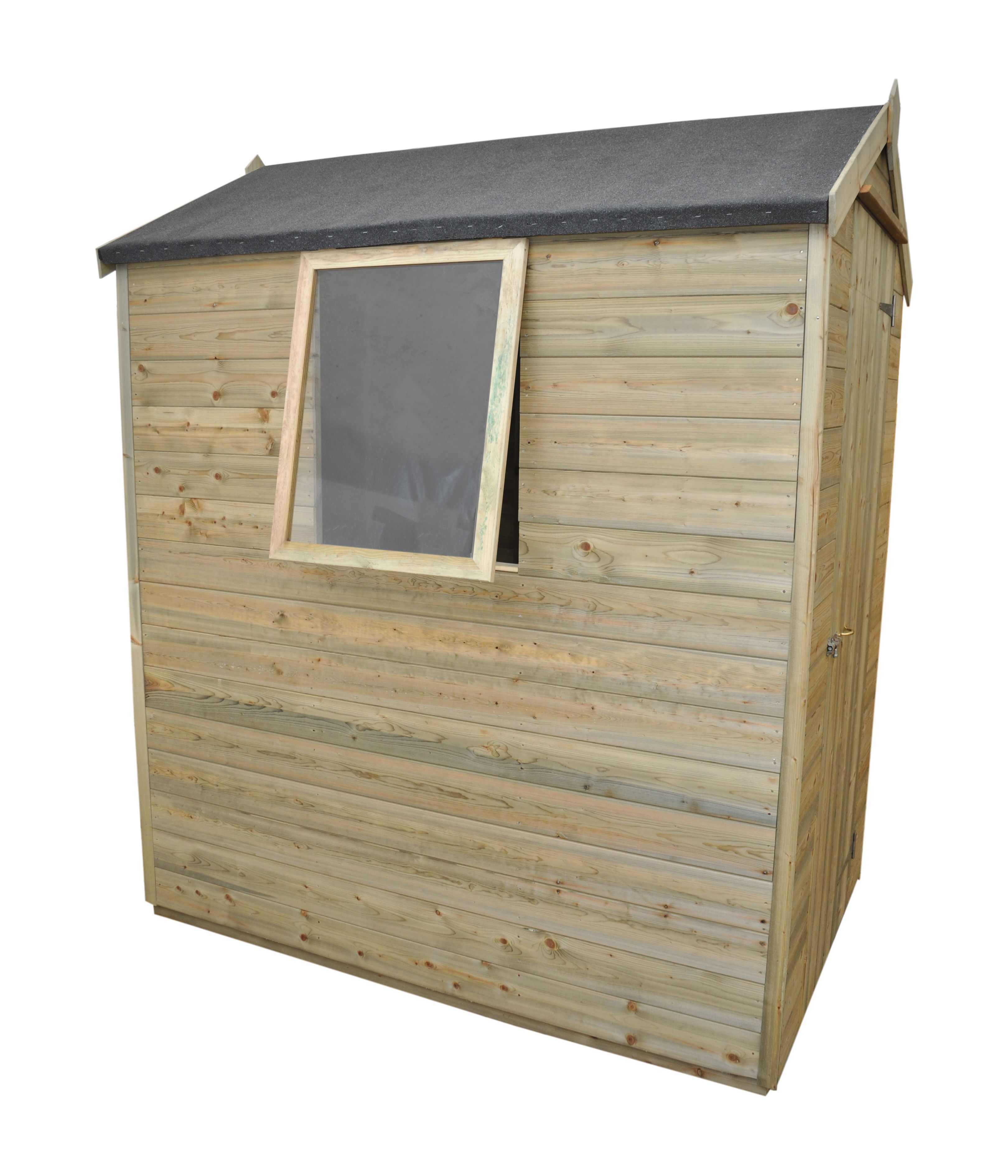 Forest Garden 6x4 ft Apex Wooden Shed with floor - Assembly service included