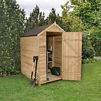 Forest Garden 6x4 ft Apex Wooden Shed with floor