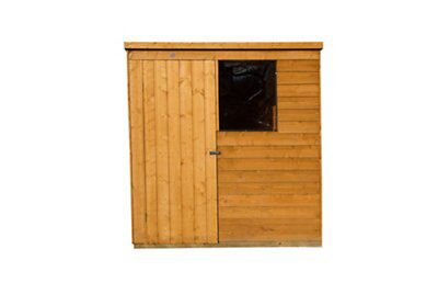 Forest Garden 6x4 ft Pent Golden brown Wooden Shed & 1 window (Base included) - Assembly service included