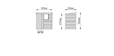Forest Garden 6x4 ft Pent Golden brown Wooden Shed & 1 window (Base included) - Assembly service included