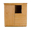 Forest Garden 6x4 ft Pent Golden brown Wooden Shed with floor & 1 window (Base included) - Assembly service included