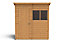 Forest Garden 6x4 ft Pent Overlap Dip treated Wooden Shed with floor & 2 windows (Base included)