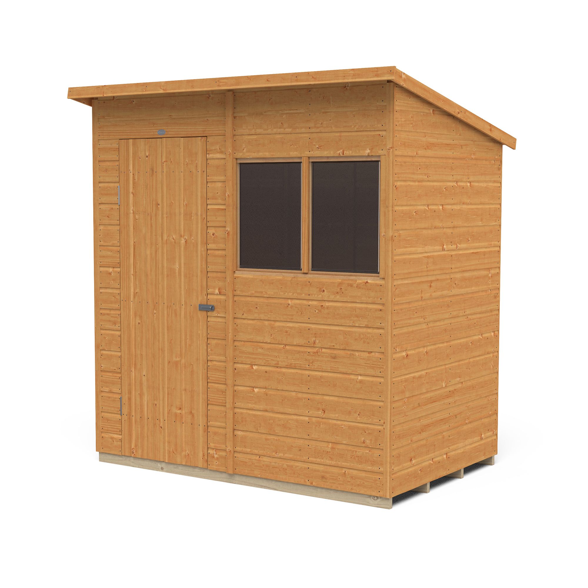 Forest Garden 6x4 ft Pent Shed with floor & 2 windows