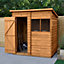 Forest Garden 6x4 ft Pent Wooden Shed with floor & 2 windows (Base included) - Assembly service included