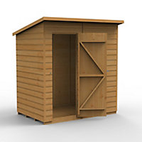 Forest Garden 6x4 ft Pent Wooden Shed with floor (Base included) - Assembly service included