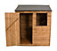 Forest Garden 6x4 ft Reverse apex Golden brown Wooden Shed with floor & 1 window (Base included) - Assembly service included
