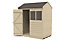 Forest Garden 6x4 ft Reverse apex Overlap Wooden Shed with floor & 2 windows (Base included) - Assembly service included