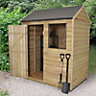 Forest Garden 6x4 ft Reverse apex Wooden Shed with floor & 1 window - Assembly service included
