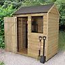 Forest Garden 6x4 ft Reverse apex Wooden Shed with floor & 1 window (Base included)