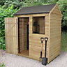Forest Garden 6x4 ft Reverse apex Wooden Shed with floor & 1 window