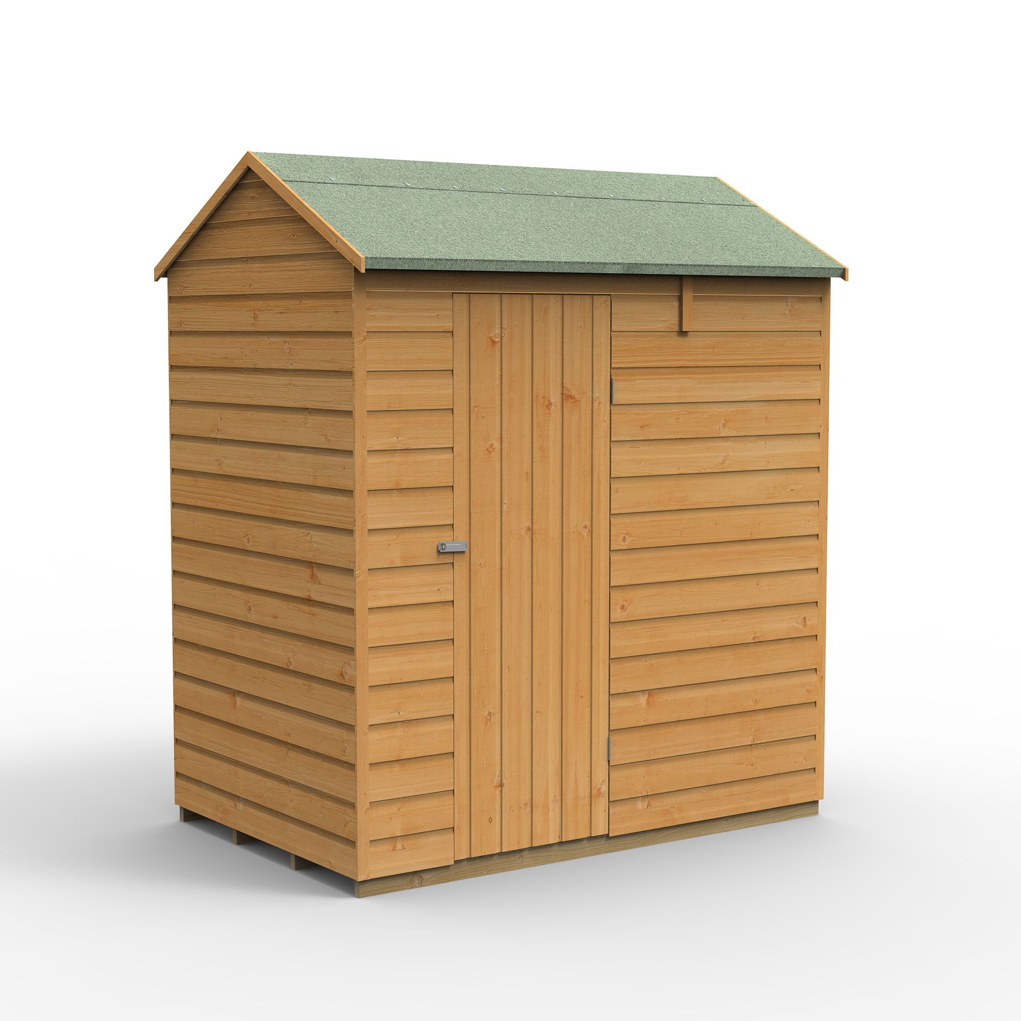 Forest Garden 6x4 ft Reverse apex Wooden Shed with floor