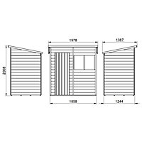 Forest Garden 6x4 Pent Dip treated Overlap Wooden Shed with floor (Base included) - Assembly service included