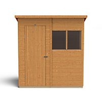 Forest Garden 6x4 Pent Dip treated Shiplap Golden Brown Shed with floor - Assembly service included