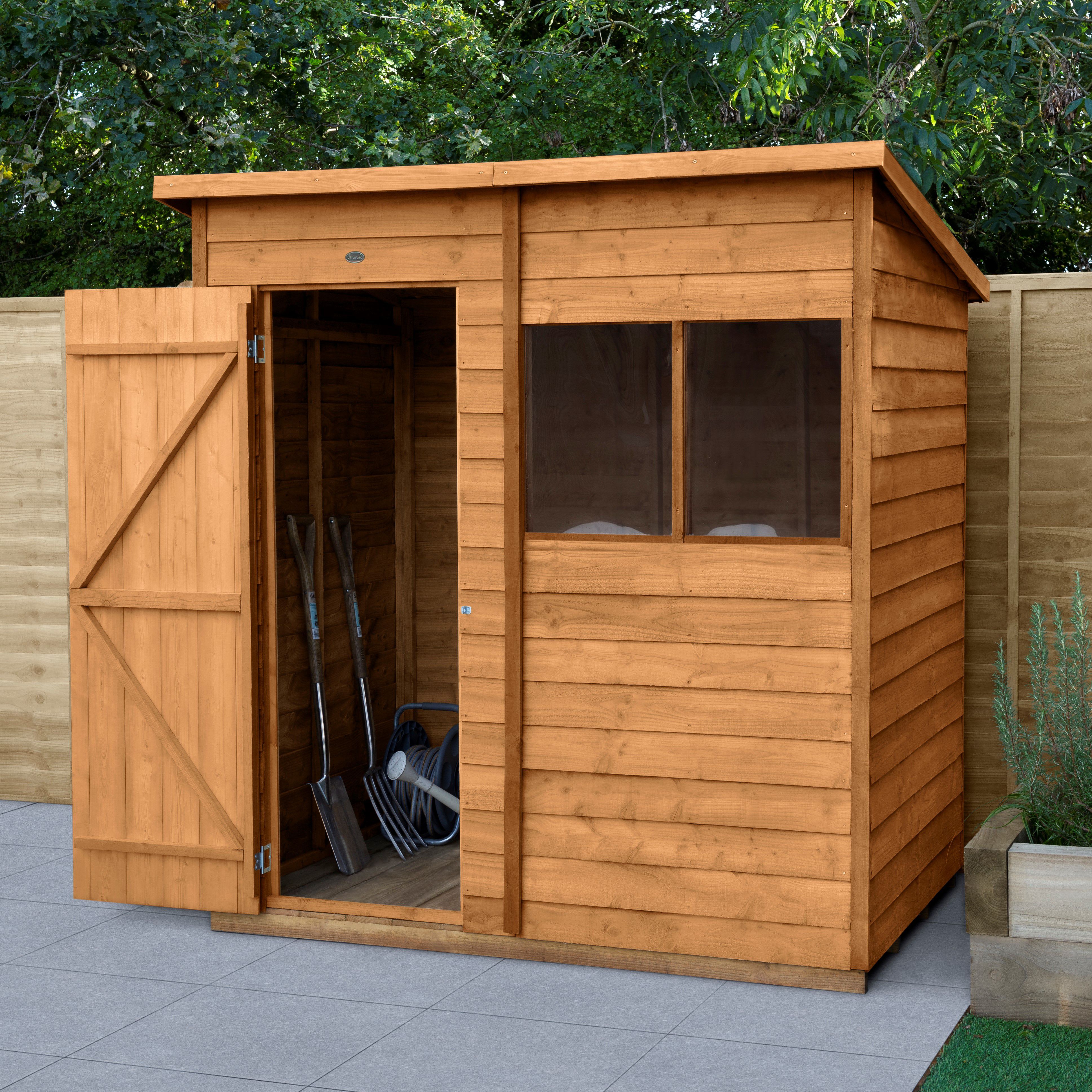 6x4 caldey pent shiplap wooden shed base included