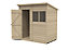 Forest Garden 6x4 Pent Pressure treated Overlap Wooden Shed with floor (Base included) - Assembly service included