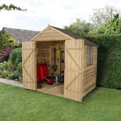 12x8 forest apex overlap wooden shed with assembly service