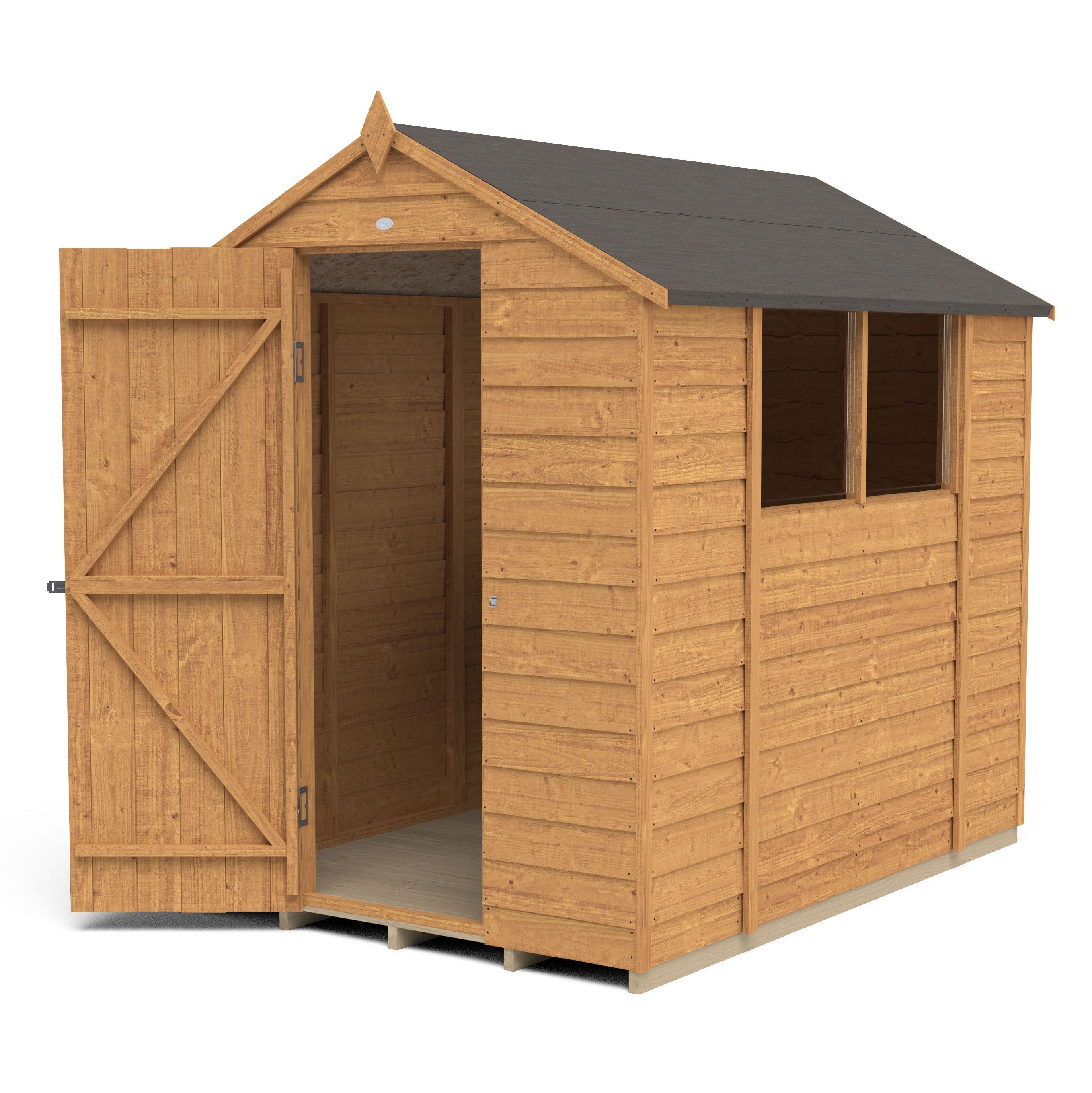 forest garden 7x5 apex overlap wooden shed diy at b&q