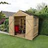 Forest Garden 7x5 ft Apex Wooden 2 door Shed with floor & 1 window (Base included) - Assembly service included