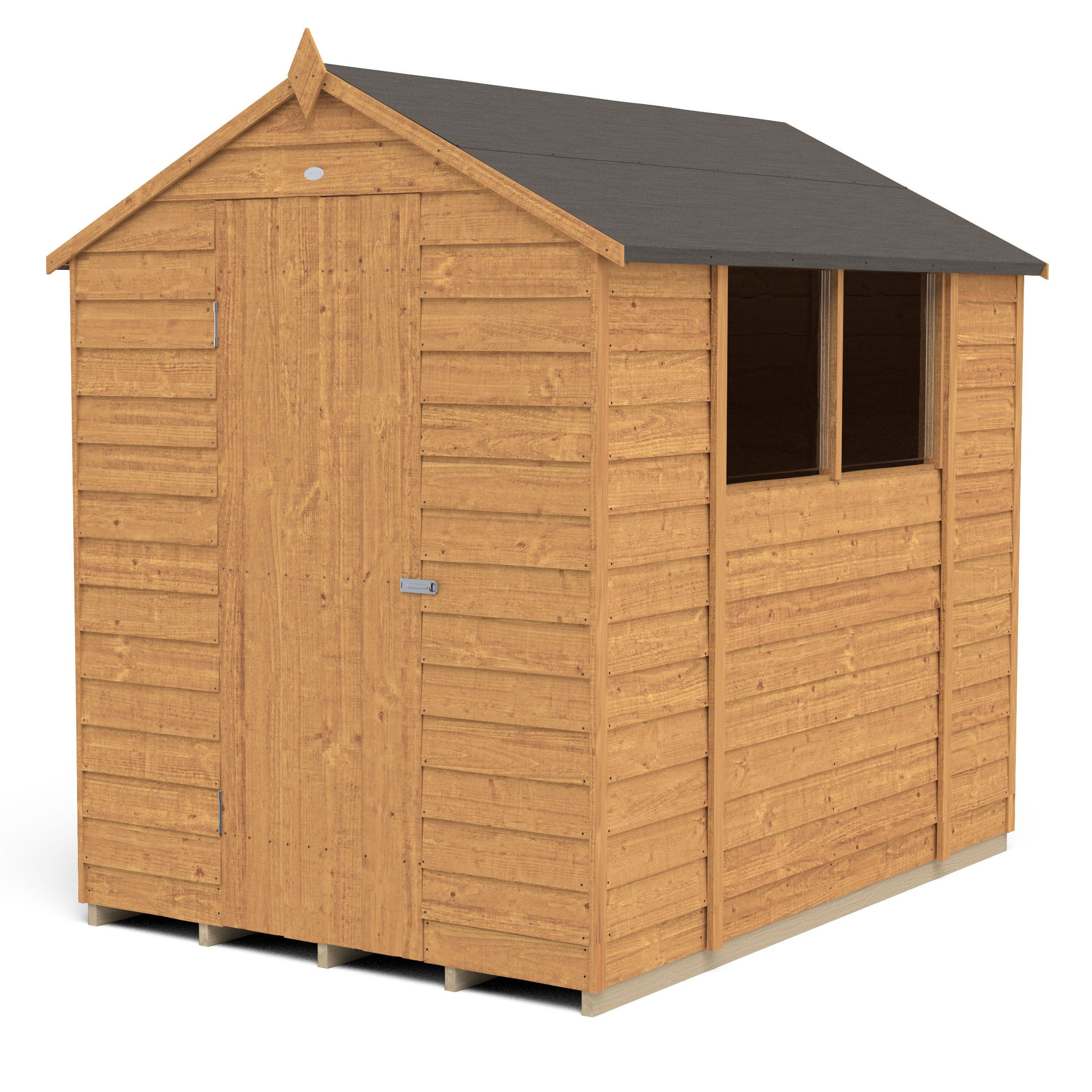 Forest Garden 7x5 ft Apex Wooden Shed with floor & 2 windows - Assembly service included