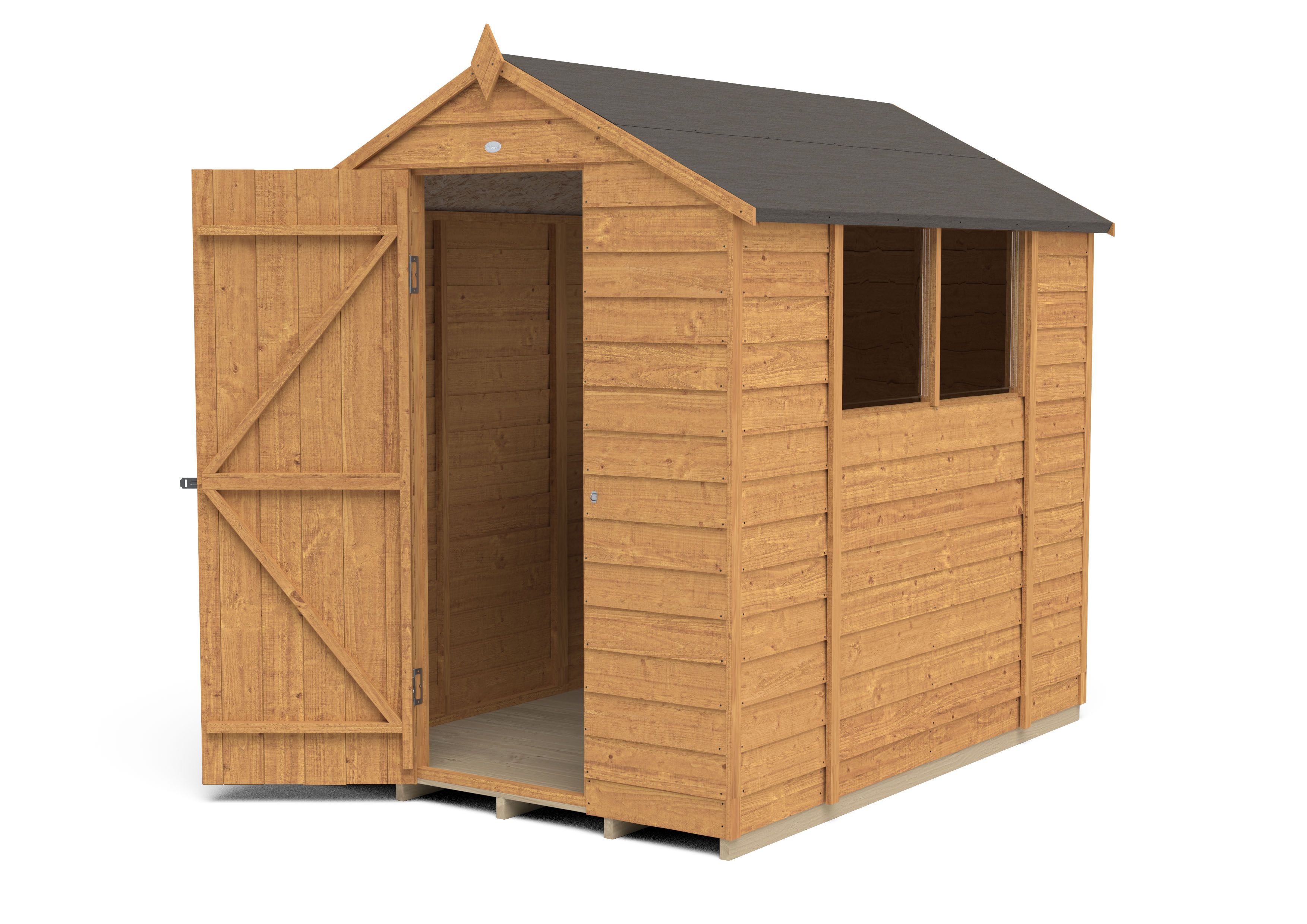 Forest Garden 7x5 ft Apex Wooden Shed with floor & 2 windows - Assembly service included