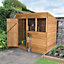 Forest Garden 7x5 ft Pent Golden brown Wooden Shed with floor & 2 windows - Assembly service included