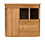 Forest Garden 7x5 ft Pent Golden brown Wooden Shed with floor & 2 windows (Base included) - Assembly service included