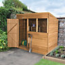 Forest Garden 7x5 ft Pent Golden brown Wooden Shed with floor & 2 windows