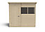 Forest Garden 7x5 ft Pent Overlap Pressure treated Wooden Shed with floor & 2 windows