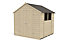 Forest Garden 7x7 Apex Pressure treated Overlap Natural Timber Wooden Shed with floor (Base included)