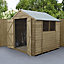 Forest Garden 7x7 ft Apex Overlap Wooden 2 door Shed with floor & 2 windows - Assembly service included