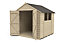 Forest Garden 7x7 ft Apex Overlap Wooden 2 door Shed with floor & 2 windows - Assembly service included
