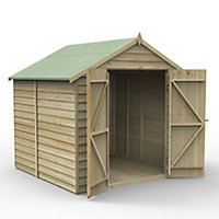 Forest Garden 7x7 ft Apex Overlap Wooden 2 door Shed with floor - Assembly service included