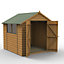 Forest Garden 7x7 ft Apex Wooden 2 door Shed with floor & 2 windows (Base included)