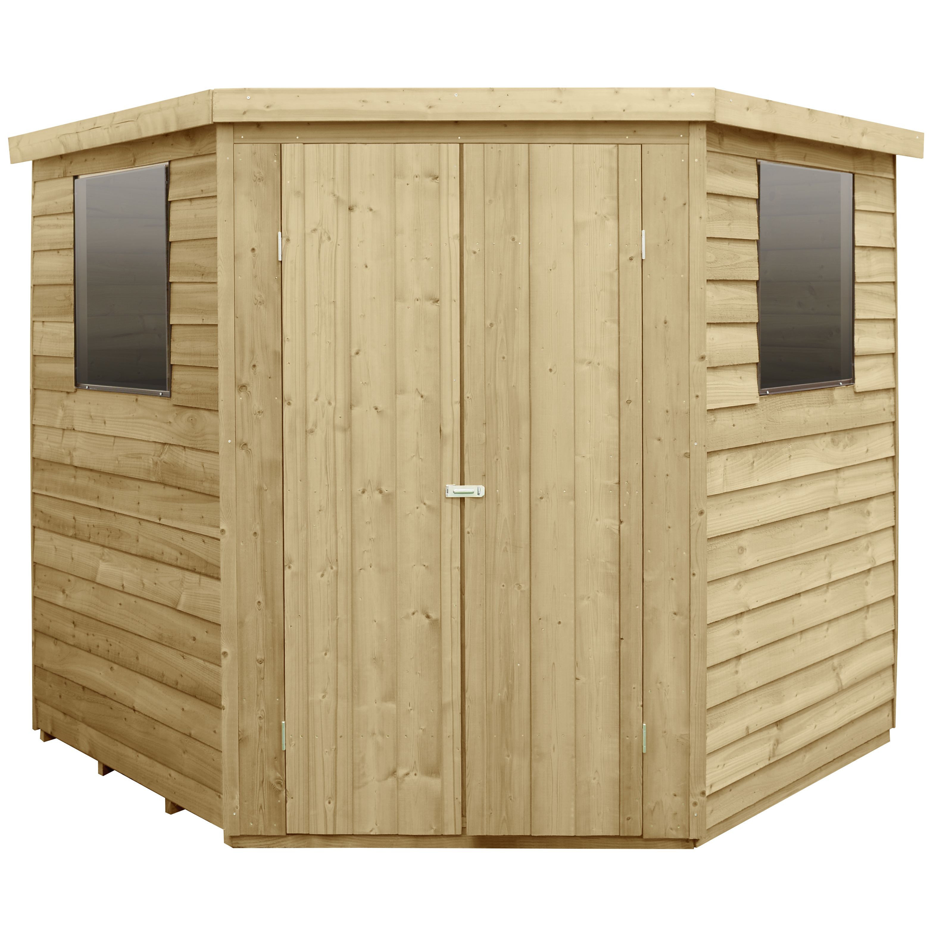 Forest Garden 7x7 ft Wooden 2 door Shed with floor & 2 windows