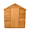 Forest Garden 8x6 Apex Dip treated Overlap Golden brown Wooden Shed with floor (Base included) - Assembly service included