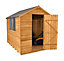 Forest Garden 8x6 Apex Dip treated Overlap Golden brown Wooden Shed with floor