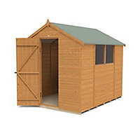 Forest Garden 8x6 Apex Dip treated Shiplap Golden Brown Shed with floor - Assembly service included