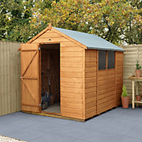 Forest Garden 8x6 Apex Dip treated Shiplap Golden Brown Shed with floor - Assembly service included