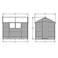 Forest Garden 8x6 Apex Dip treated Shiplap Golden Brown Shed with floor (Base included) - Assembly service included