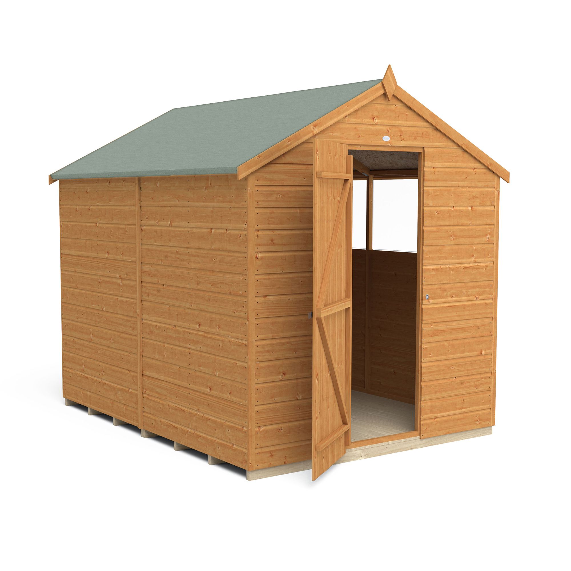 Forest Garden 8x6 Apex Dip treated Shiplap Shed with floor (Base included) - Assembly service included