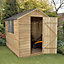 Forest Garden 8x6 Apex Pressure treated Overlap Golden brown Wooden Shed with floor (Base included) - Assembly service included