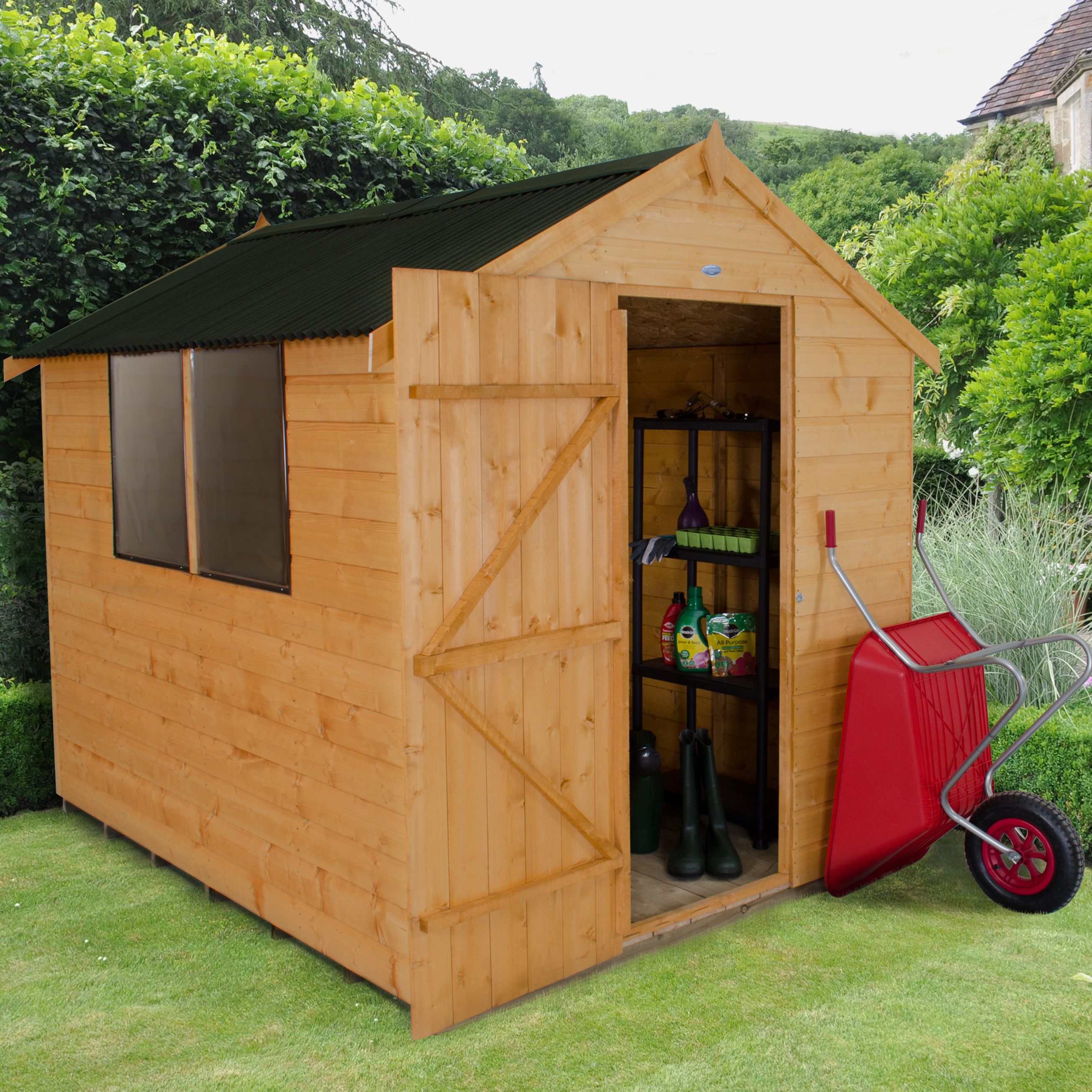 4x6 apex overlap wooden shed departments diy at b&q