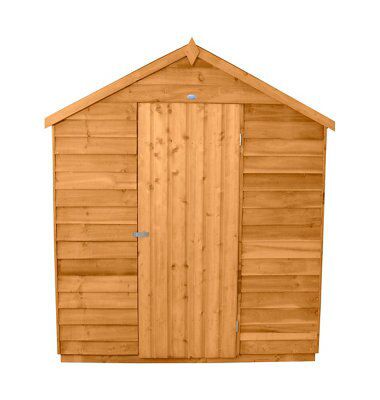 Forest Garden 8x6 ft Apex Golden brown Wooden Shed with floor & 2 windows