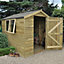 Forest Garden 8x6 ft Apex Green Wooden Shed with floor & 1 window