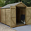Forest Garden 8x6 ft Apex Overlap Wooden 2 door Shed with floor - Assembly service included