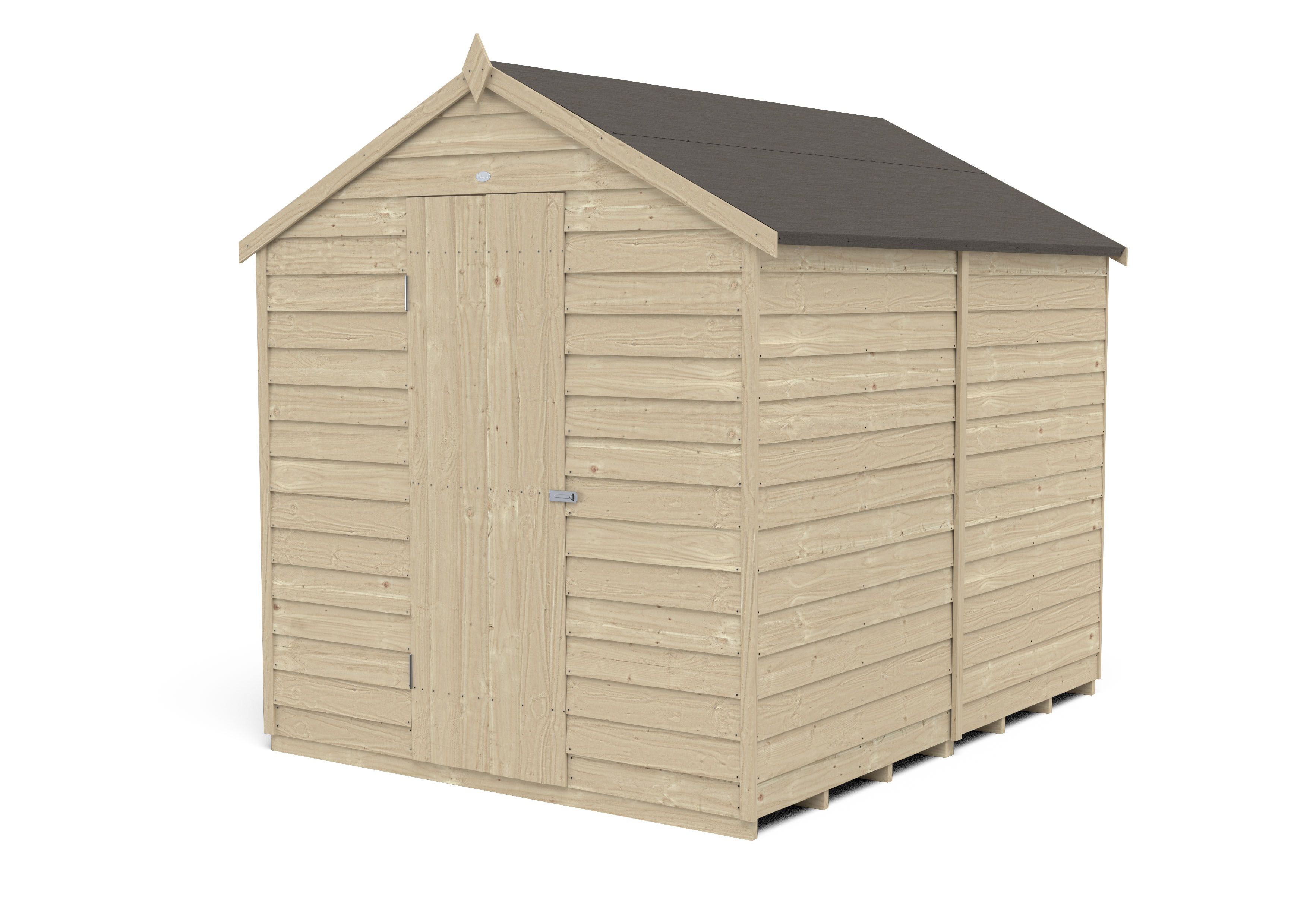 Forest Garden 8x6 ft Apex Wooden Shed with floor (Base included) - Assembly service included