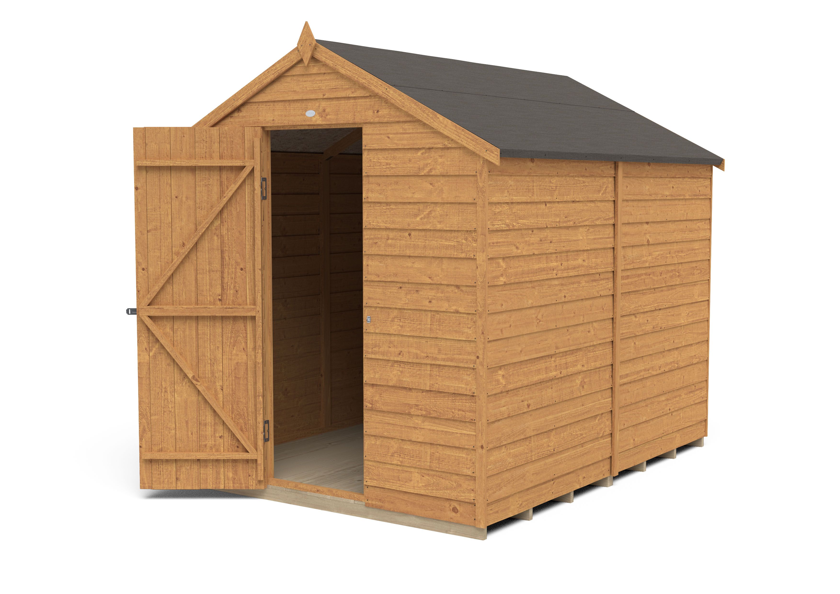 Forest Garden 8x6 ft Apex Wooden Shed with floor