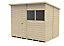 Forest Garden 8x6 ft Pent Overlap Wooden Shed with floor & 2 windows - Assembly service included